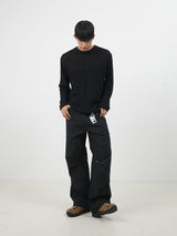 Rivet point strap pants 3color