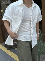 Cozy western cotton short sleeve shirt