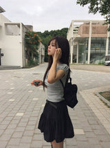 Fodin Balloon Belt Mini Skirt