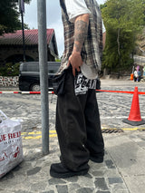 No.1179 SC printing wide denim PT