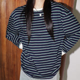 Ratto Stripe Color Long Sleeve Sweatshirt