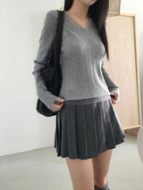 シフォンレイヤードニット