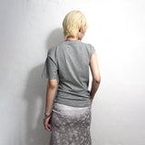 ASYMMETRIC DRAPED T-SHIRT: MELANGE
