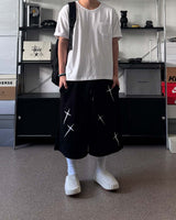 AO cross embroidery Bermuda sweatpants