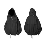 RELABEL Spatial Relations (Layered) Detachable Oversized Hood Multi-plane Batwing Sleeves Revamped Harrington Jacket