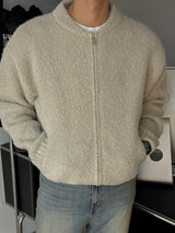 ASCLO Boucle Like Zip Up Cardigan (4color)