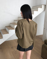 Teoleu V-neck button-down long-sleeved jacket