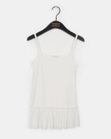 Koorin Frill Shirring Layered Slit Sleeveless Dress