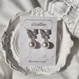 Butterfly and Pearl Piercing - Silver Color