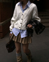 [ORIGINAL] Sand Color Heavy Knit Cardigan