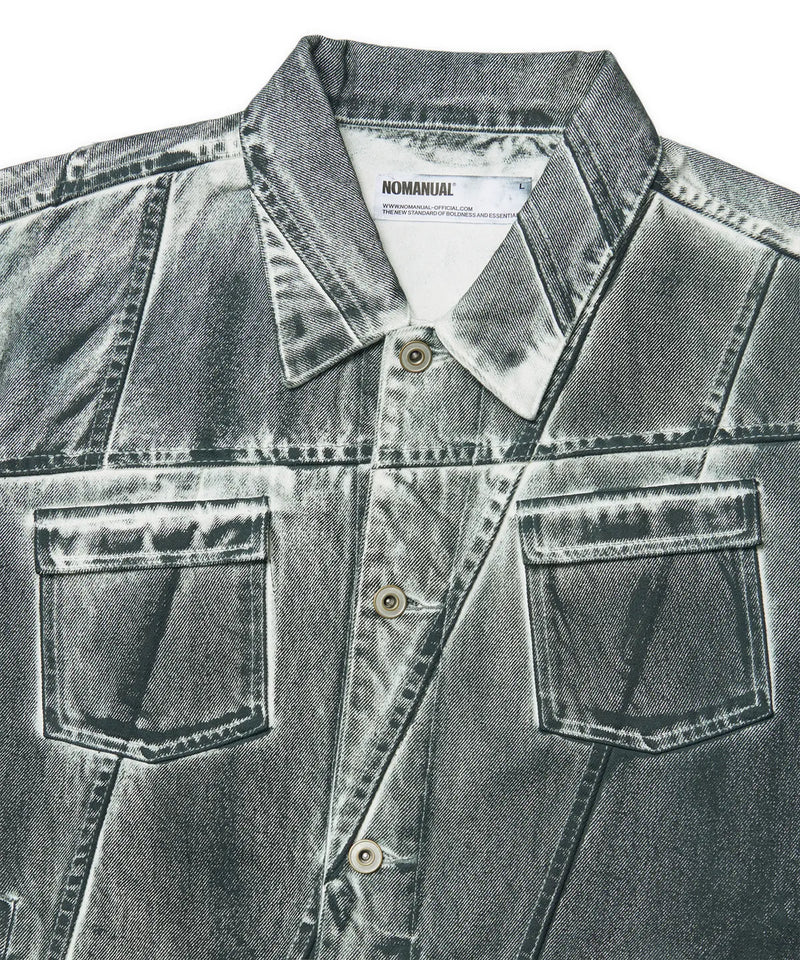STAINED D.L DENIM TRUCKER JACKET - STAINED WHITE