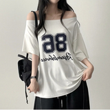 デロンスパン アンバルショルダー ボクシーフィット ショートスリーブTシャツ