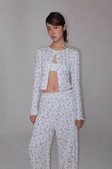 eatmeplz* Original Print Homemade Knit Cardigan Long Pants Early Autumn Home Set