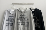 Lantic Lettering Boxy Fit Two Way Hooded Zip-Up