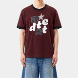Essential Standard Short-Sleeve Ringer T-Shirt Alpha Appliqué Burgundy