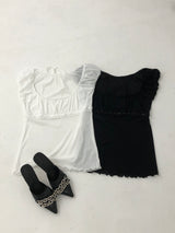 Sheer Lace Ribbon Top
