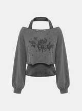 Mirielle Stripe Graphic Sweatshirt Set
