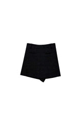 AGLOW TWEED SKIRT PANTS / BLACK