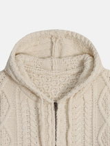 Heart knit zip-up
