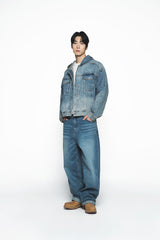 25SS OVERSIZE DENIM HOODIE TRACKER LIGHT BLUE