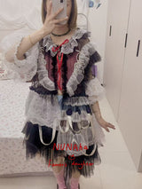 Dark style cardigan skirt