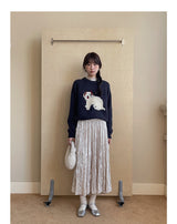 3D Embroidery Ribbon Fleece Deco Knit Sweater