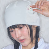 boki pocket beanie white