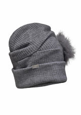  FLUFFY FORM BEANIE . GREY