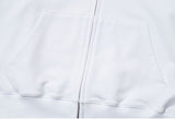 MEOW CAT EAR HOODIE ZIP UP - WHITE