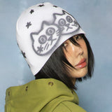 GC075 グラフィティキャッツニットビーニー (WHITE)