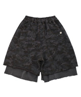 VINTAGE CAMO LAYERED 1/2 PANTS (Charcoal)