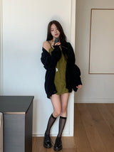 Lumi square Lace String Mini  Dress