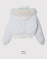 #Winter 2WAY Fur Hood Crop Padding (3color)