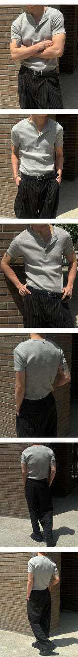 [S/S] ローストライプワイドスラックス(3color)