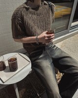 ロニースナップストライプ半袖Tシャツ