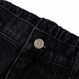 DIAGONAL CUT DENIM PANTS
 - BLACK