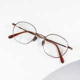 Knouun Round titanium glasses CODE. 101. A PinkBrown