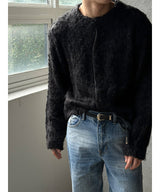 [Unisex] Blend hair crop cardigan(2color)