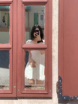 More Ribbon Eyelet Lace White Mini Dress 