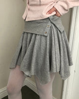 Polen Folding Asymmetrical Mini Skirt