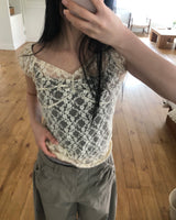 ヒズルレーススリーブレスブラウス