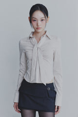 VIVIAN SCARF SHIRT beige