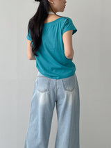 107 Damaged Wide Denim Pants