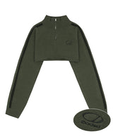 Zipper Crop Knit Bolero