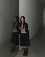 D ring bermuda denim pants