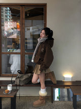[ORIGINAL] Wrapping Leopard Fleece Hoodie
