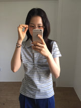 レギュラーストライプポロTシャツ (3color)
