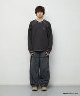 SLASH LOGO WAFFLE LONG SLEEVE_CHARCOAL