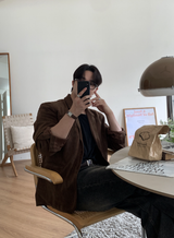Look Hour Vintage Suede Overfit Blazer Jacket