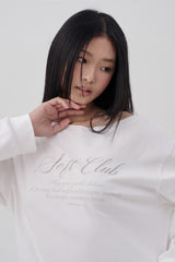 Soft Club one-shoulder sweatshirt, White